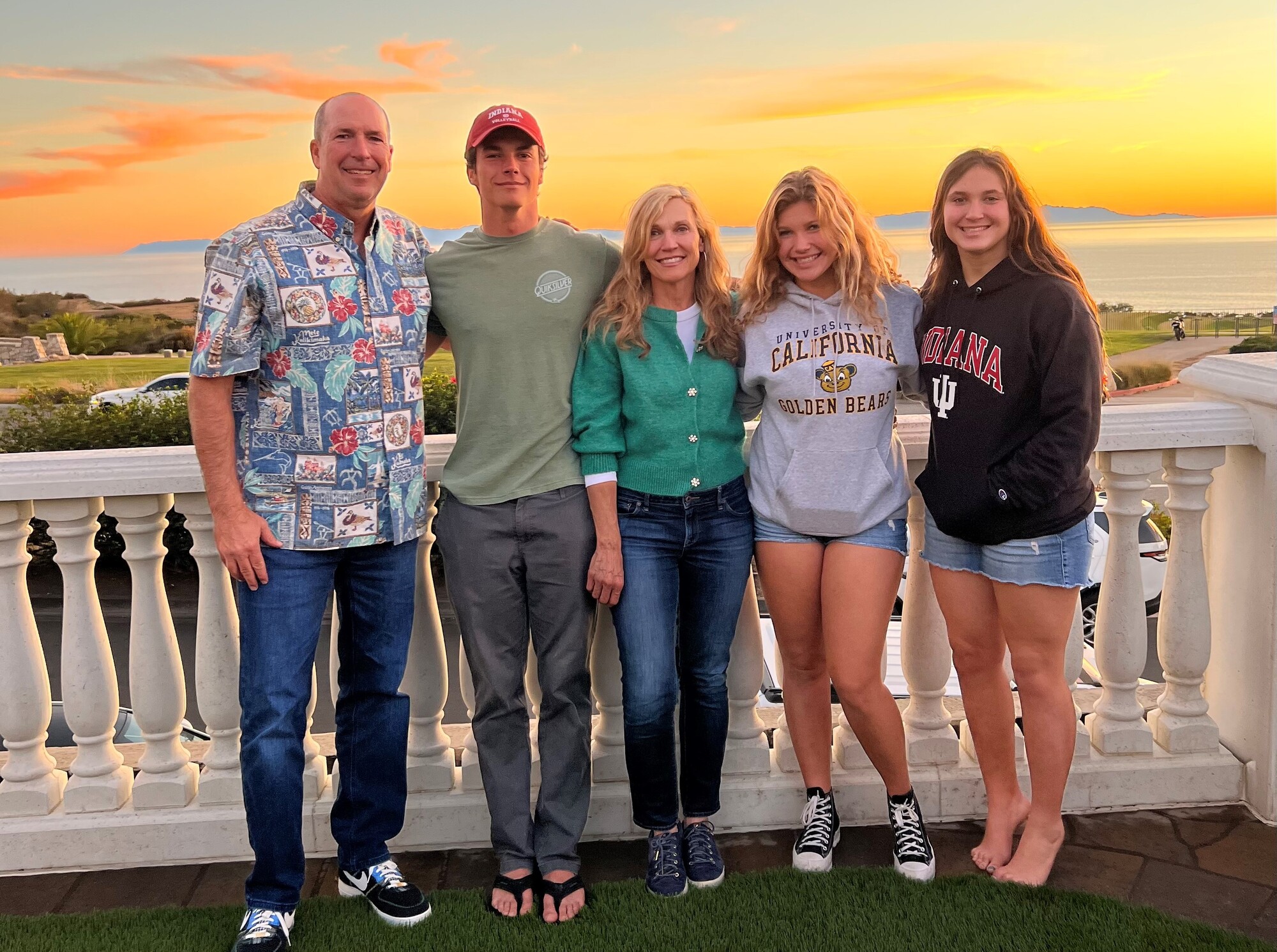 Thomas M. Morley and wife, Jacqueline and three children sunset photo